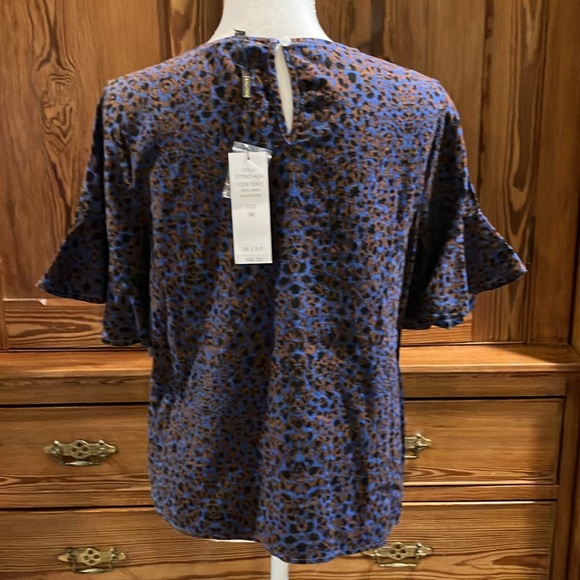 NWT FORCYNTHIA top blue animal print M - Picture 6 of 13